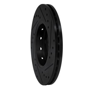 Volkswagen VENTO Brake Rotor (1) - Front Left - R1 Concepts - Drilled & Slotted - Black - `03-`18